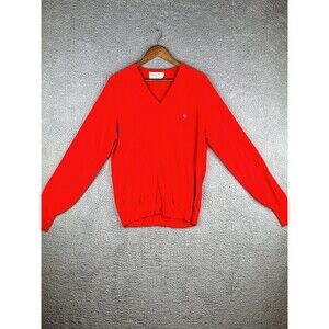 Vintage Christian Dior Monsieur v neck sweater red xl high end luxury